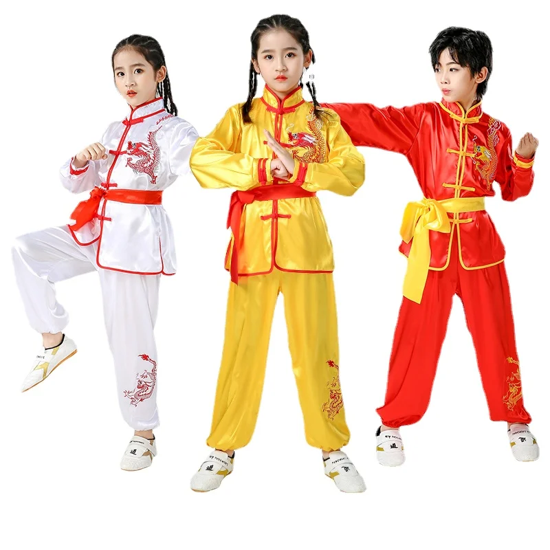 A gyermekek Harcművészeti Gyakorlat Ruházat Tai Chi Edzés Jelmez Kínai Stílusú Hímzett Ruhát