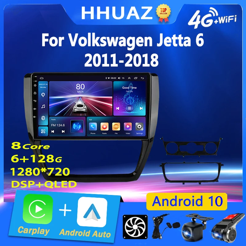 Androidos Autó Multimédia Rádió a VW Volkswagen Jetta 6 2011-2018 2Din 4G Videó Lejátszó GPS Navigációs fejegység Carplay