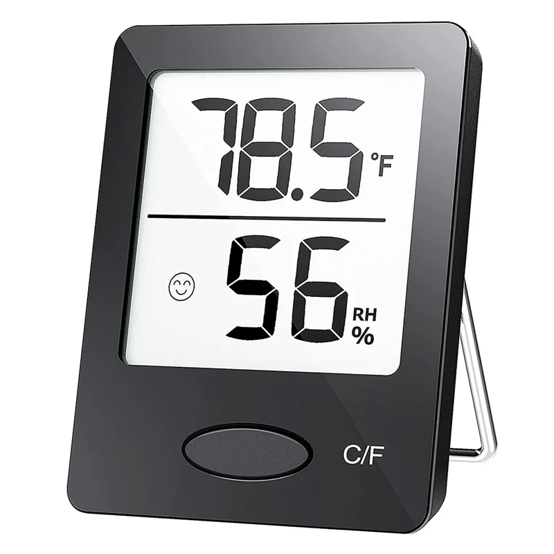 Beltéri Páratartalommérő Hőmérő,szobahőmérőt, Nagy LCD Kijelző, Páratartalom Monitor Otthoni Office-Fekete