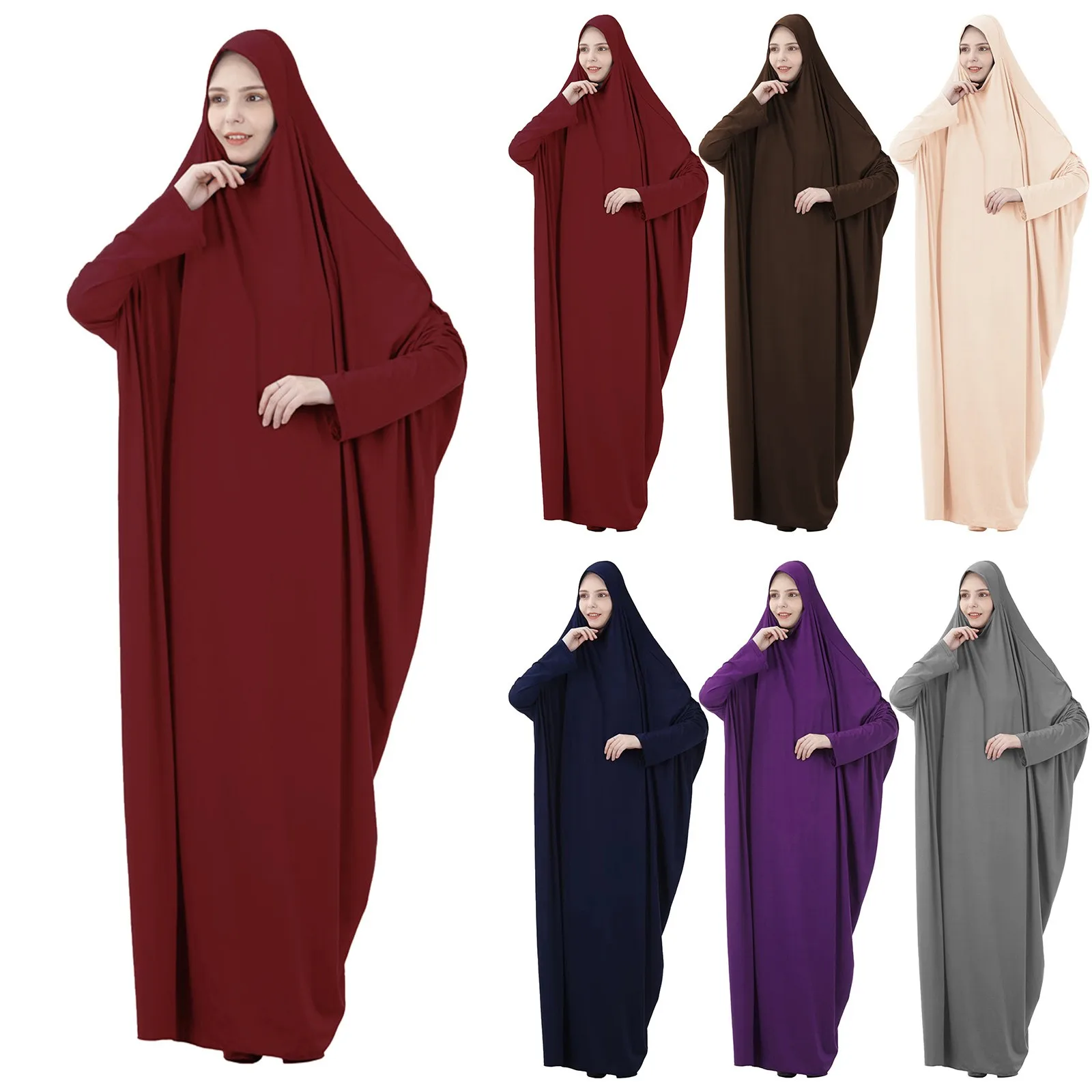 Egy Darab Ramadan Muszlim Ima Hidzsáb Ruhanemű Női Divat Kapucnis Abaya Teljes Borító, Hosszú Ujjú Ruha Iszlám Dubai Szerény Köntös
