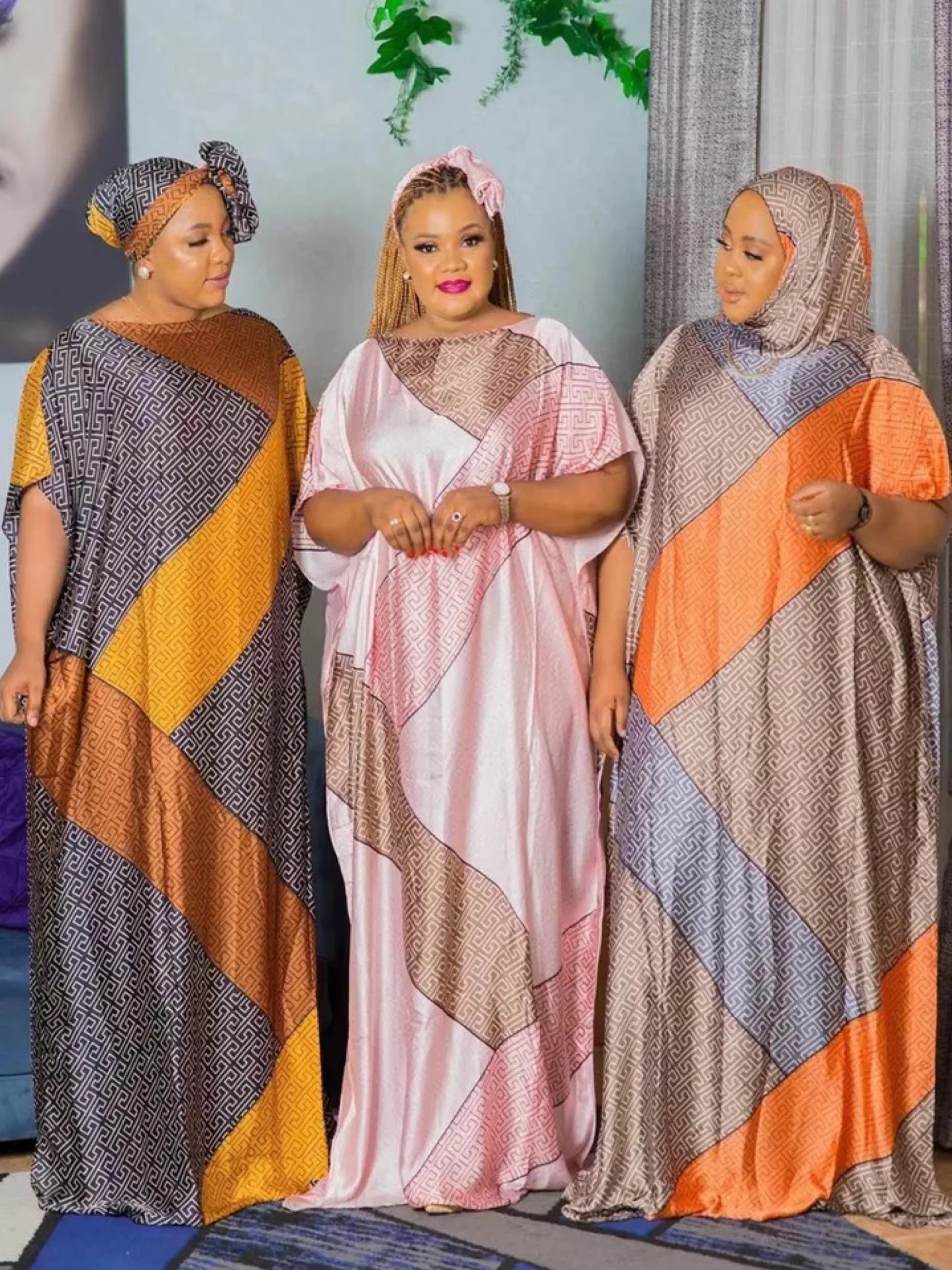 Új Stílus Selyem Túlméretes Afrikai Nők Ruházat Dubai Dashiki Abaya Ingyenes Méret Print Design, Sál Laza Hosszú DressHB-293