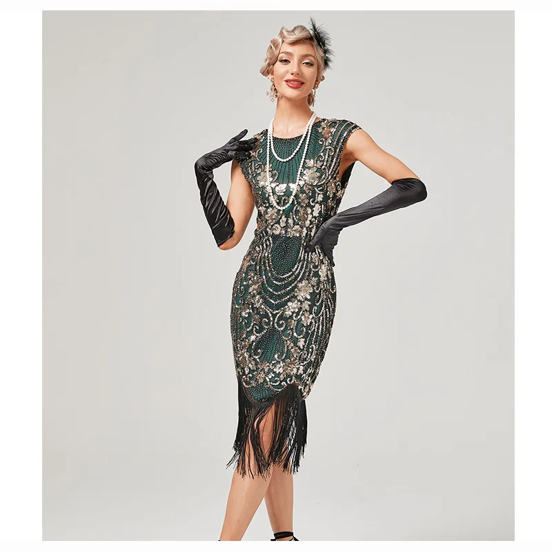 Fekete-Arany Annette Vintage 20 Légycsapó Nagy Gatsby Art Deco Koszorúslány Esküvői Vendég, Fekete Nyakkendővel, Ujjatlan Jazzage Ruha